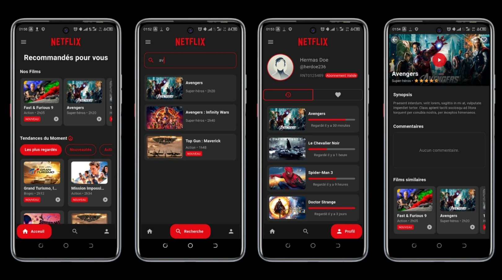 Image montrant le projet Netflix Clone
