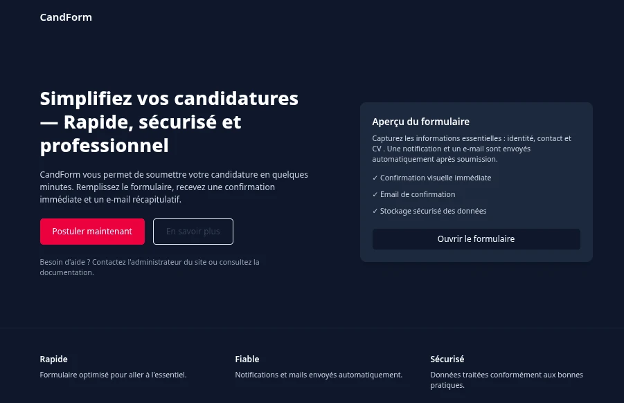 Image montrant le projet CandForm