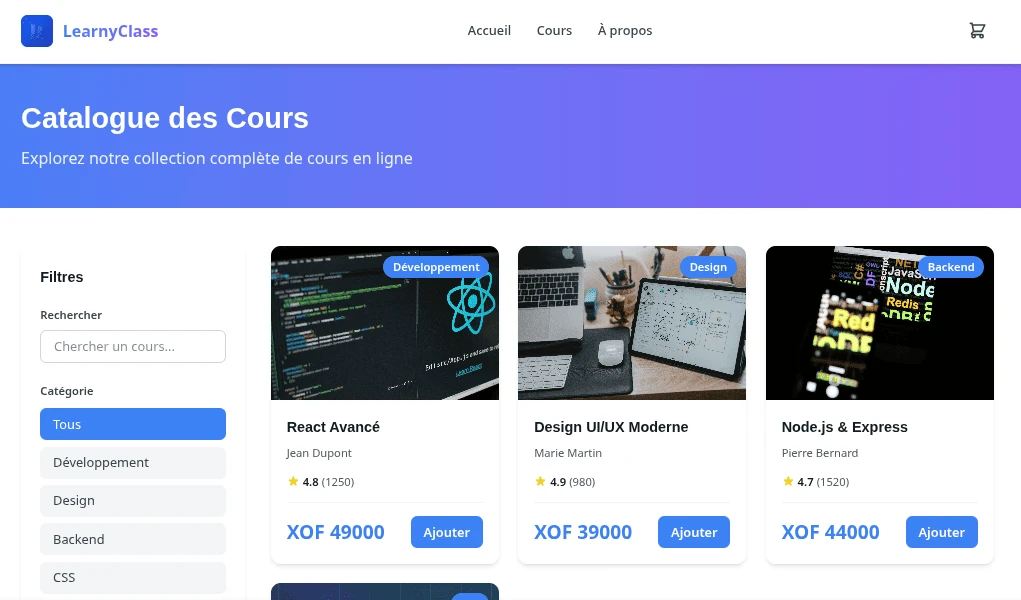 Image montrant le projet LearnyClass